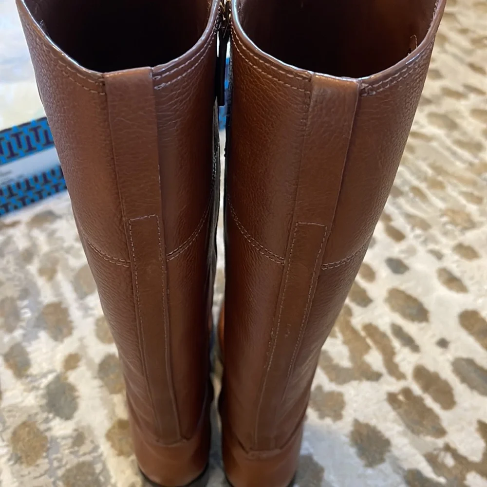 Tory Burch “Junction” Brown Leather Riding Boots – Size 7, Box Included